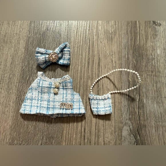 Clothing for Labubu blue and white 3 pcs set - Picture 1 of 4